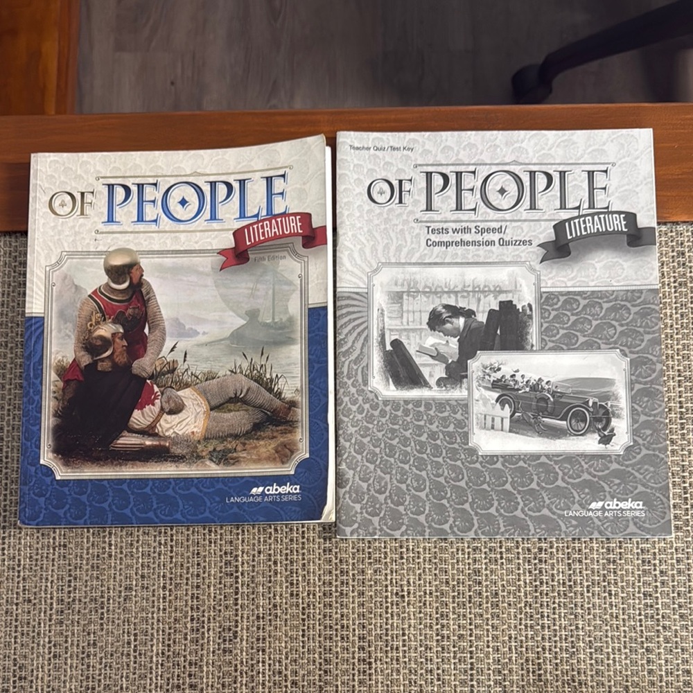 Abeka OF PEOPLE literature student book; and Tests with Speed Teacher Key